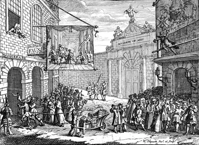 Уильям Хогарт Маскарады и оперы 1723 резцовая гравюра на меди Витийствующих - фото 63