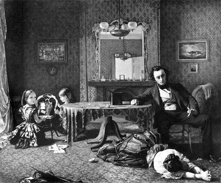 Август Леопольд Эгг Прошлое и настоящее картина первая 1858 холст масло - фото 80