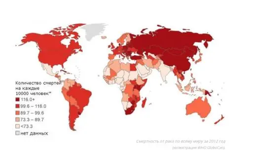 Заболеваемость раком в мире удвоится с 2002 по 2030 год На графике указано - фото 1