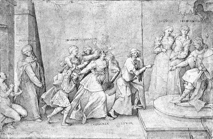 Питер Брейгель Старший Клевета на Апеллеса 15651569 коричневая бумага - фото 9