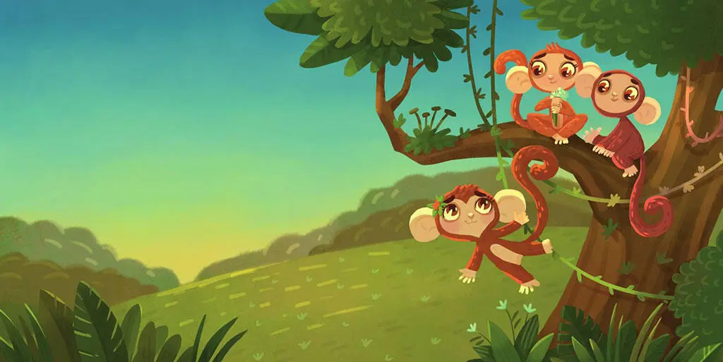 Мама с папой поцеловали Мими и обезьянка отправилась к дереву где жили её - фото 2