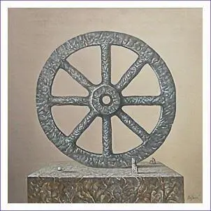 Stone wheel 2009 80Х80 cm canvas oil Каменное колесо 2009 г 80Х80 см - фото 33