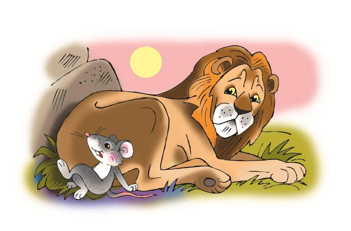 Лев и Мышонок Прилёг Лев чтобы отдышаться после битвы с Носорогом которого - фото 3