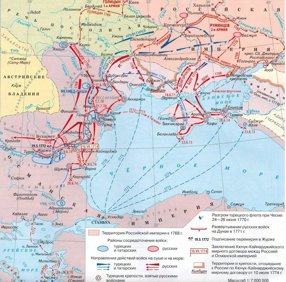 Карта военных действий в русскотурецкой войне 17681774 гг Тем временем 10 - фото 9