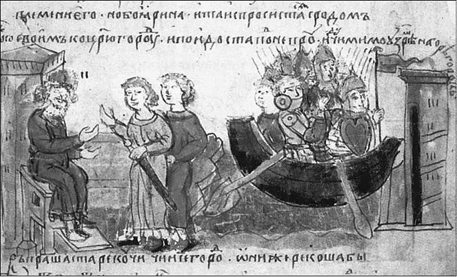 Аскольд и Дир просят у Рюрика в Новгороде разрешение на поход в Царьград и их - фото 4