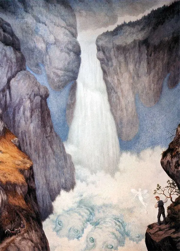 Водопад Рьюкан в своём первозданном и свободном величии 1908 Гравюра Семь - фото 3