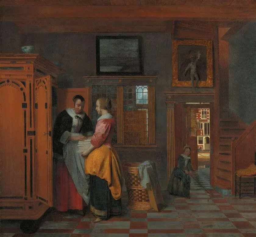 Питер де Хох нидерландский художник 16291684 У бельевого шкафа 1665 - фото 9