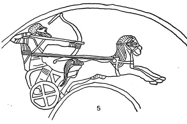 Охотник на быков с колесницы Изображение на золотой чаше из финикийского - фото 3