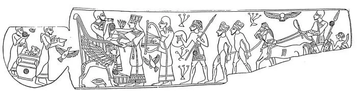 Триумф и пир хананейского князя Плакетка из слоновой кости Мегиддо ок 1200 - фото 5
