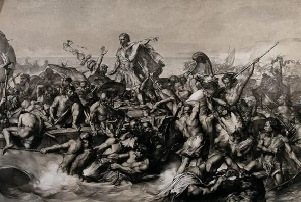 Римские корабли подошли и бросили якоря у берега вероятно около того места - фото 1