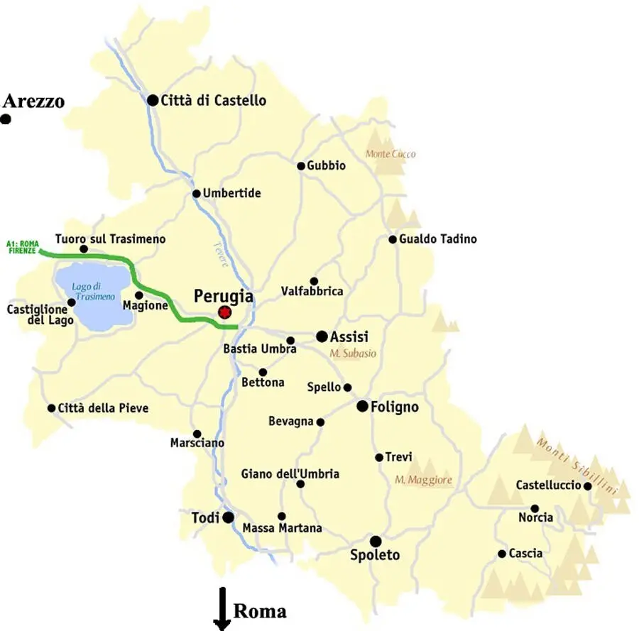 Карта провинции Перуджи из Википедии 20102018 Рим Перуджа В аэропорту - фото 1