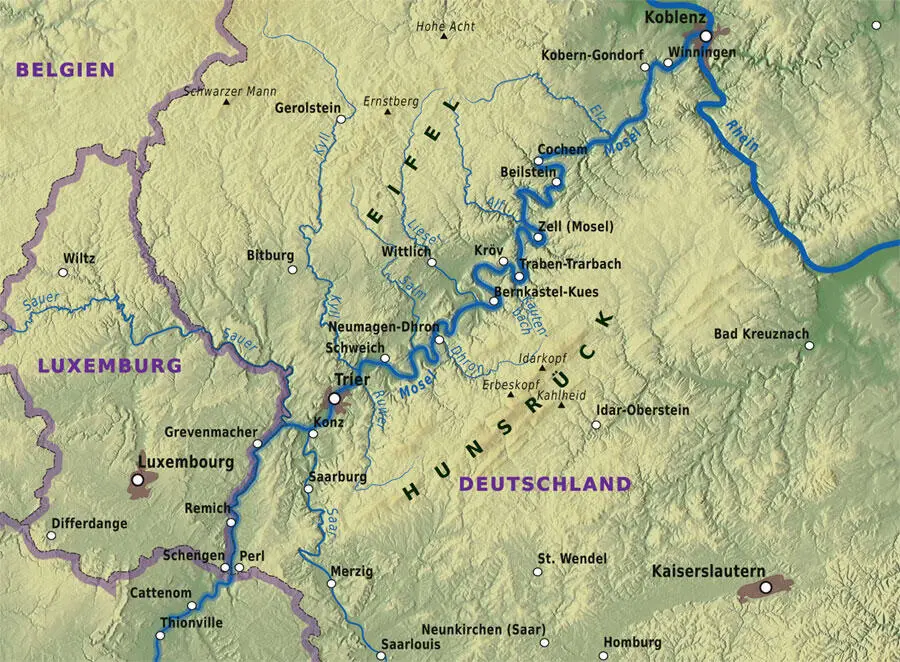 Карта нижнего течения Мозеля из Википедии Карта замков Среднего Рейна из - фото 1