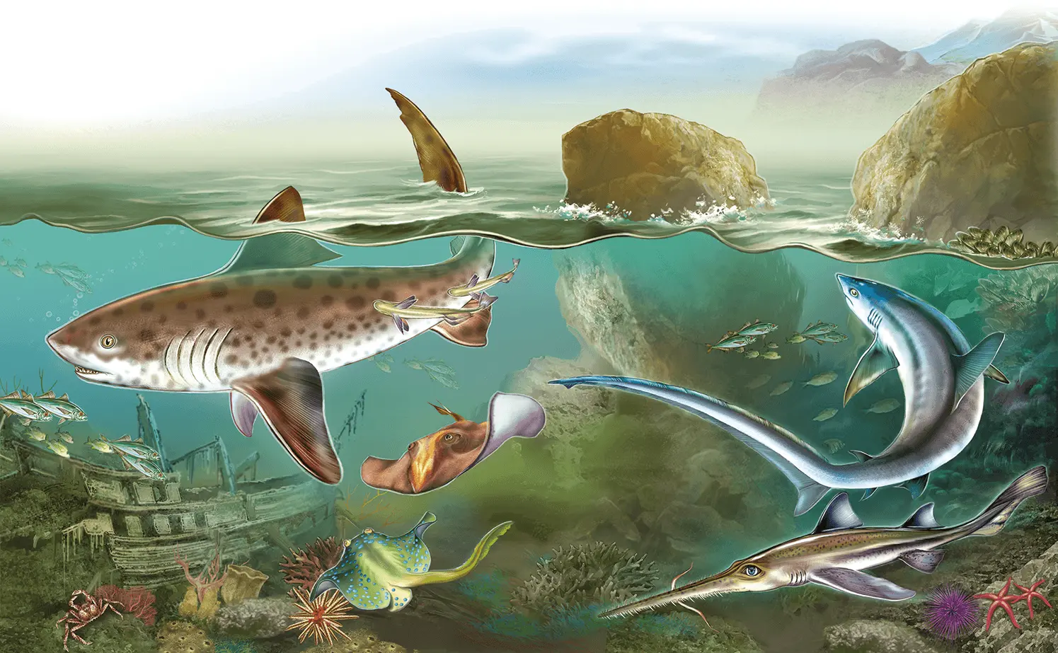 Разные акулы и скаты Акулы одни из самых древних из живущих на Земле - фото 1