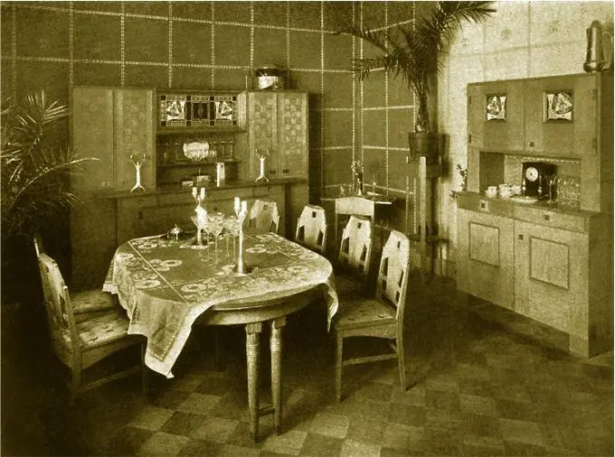 Й Ольбрих Столовая серого дуба Экспонат выставки Нового стиля Фото 1903 г - фото 31