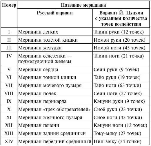 Цуцуми выделяет на каждом меридиане самые главные точки на которые и - фото 2