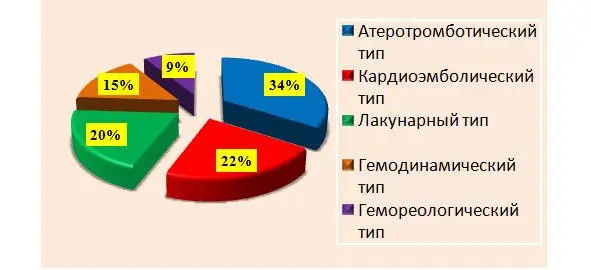 Рисунок 2 Гетерогенные подтипы ишемического инсульта В настоящее время общие - фото 2