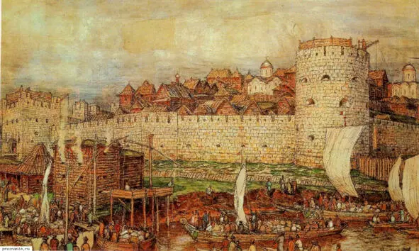 Кремль при Дмитрии Донском Худ А Васнецов 1368 ЛИТВА И РУСЬ В 1368 году - фото 9