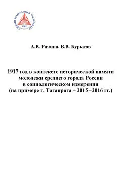 Андрей Рачипа - 1917 год в контексте исторической памяти молодежи среднего города России в социологическом измерении (на примере г. Таганрога. 2015-2016 гг.)