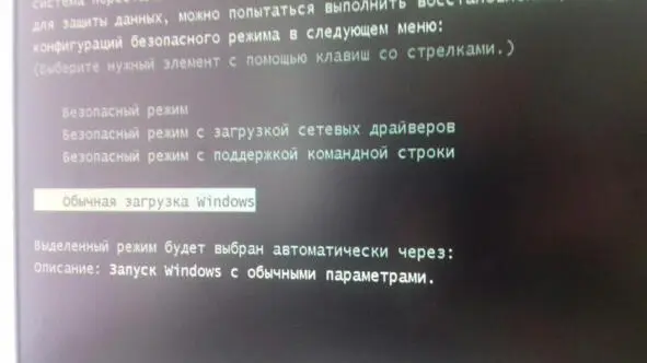 Рис 1 Варианты загрузки ОС означающие что компьютер был некорректно - фото 1