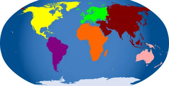 континенты Желтый материк это Северная Америка Фиолетовый это Южная Америка - фото 5