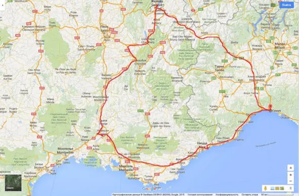 Скриншот карты Google Maps маршрут ЖеневаГенуяМонакоАвиньонЖенева см с - фото 3