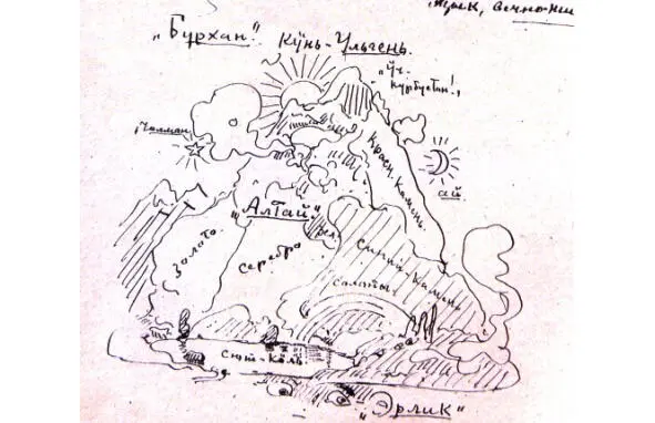 Молочное Озеро и Глаз в Гор е на рисунках ЧоросаГуркина У подножия этой - фото 2