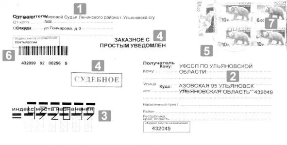 Рис 11 Почтовое отправление 1 адресные данные отправителя 2 адресные - фото 1