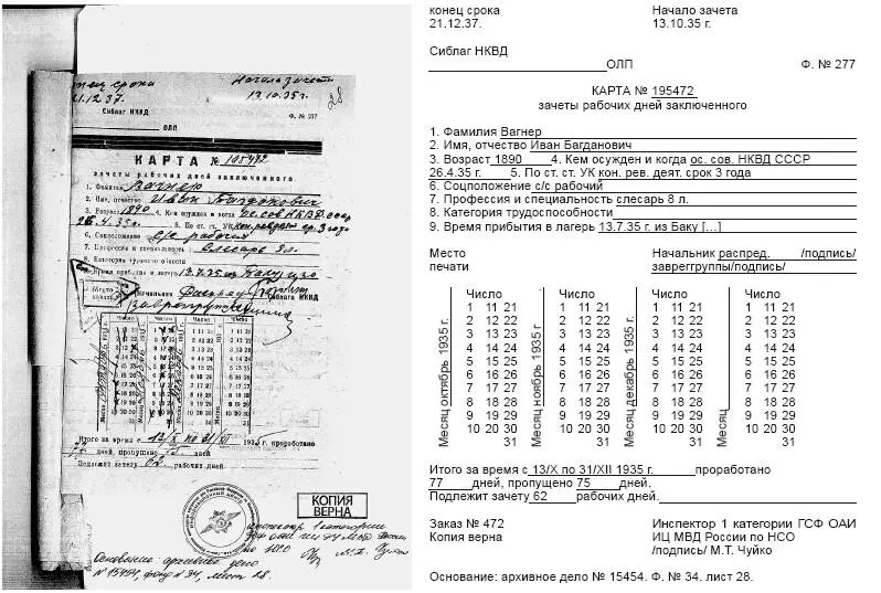 Личное дело осужденного Ивана Вагнера 15454 Эмануил Трудовая армия для - фото 63