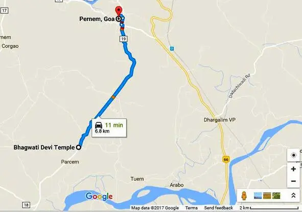 Карта 12 Участок маршрута храм Бхагвати Деви Пернем Справа внизу виден - фото 5