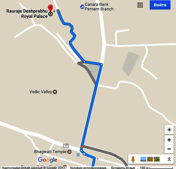 Карта 13 Местонахождение дворца Раурадже Дешпрабху Пернем Въезд во - фото 8