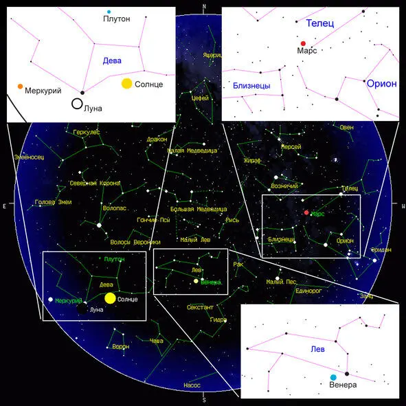 О123 Картина звёздного неба 29 сентября 1486 года Планета Марс - фото 14