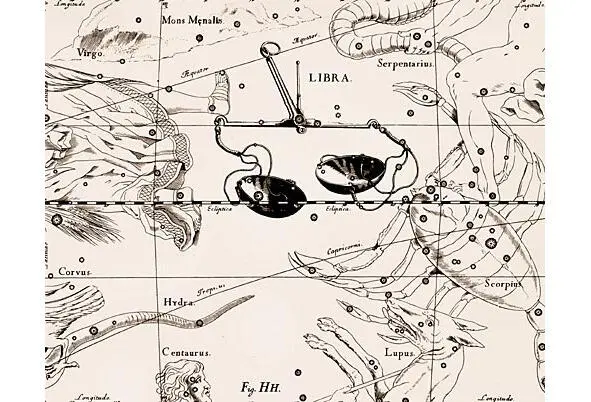 О62 Зодиакальное созвездие Весы LIBRA из Атласа Uranographia Яна Гевелия - фото 10