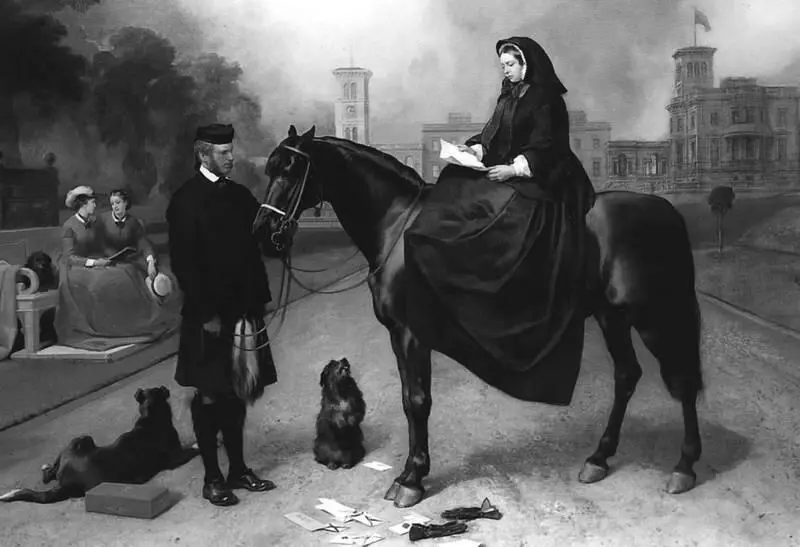 Эдвин Ленсдир Королева Виктория в Осборне 1866 г Поводья лошади держит Джон - фото 24