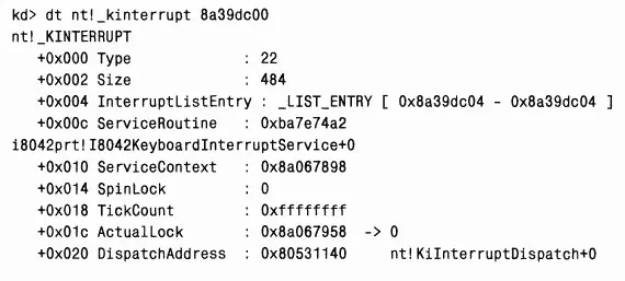 B этом примере IRQL назначенный Windows прерыванию 0x1a или 26 в - фото 70