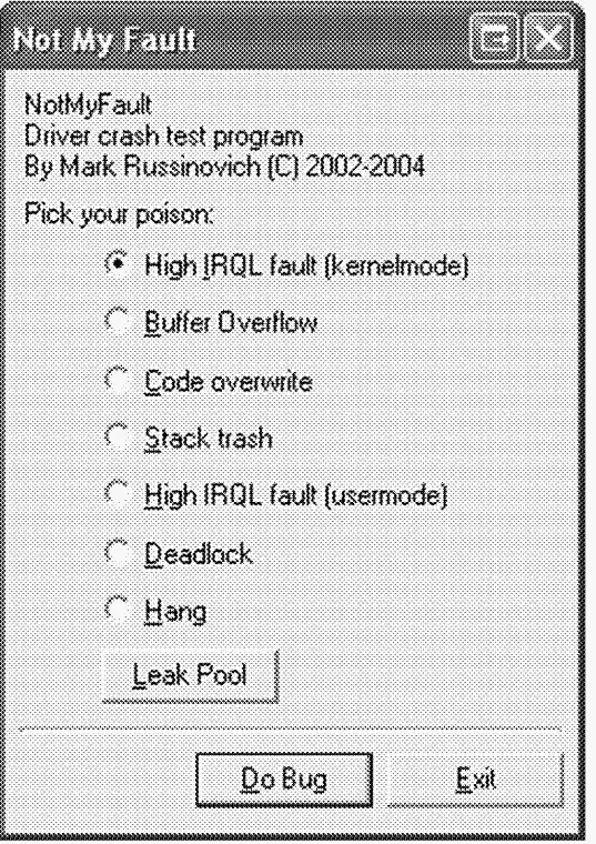 1 Щелкните кнопку Leak Pool Это заставит NotMyFault посылать запросы драйверу - фото 131