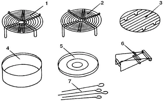 Рис 3 Дополнительные принадлежности аэрогриля 1 верхняя решетка 2 - фото 3
