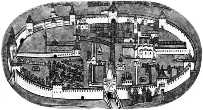 План Новгородского Кремля часть иконы XVI века иллюстрация из - фото 5
