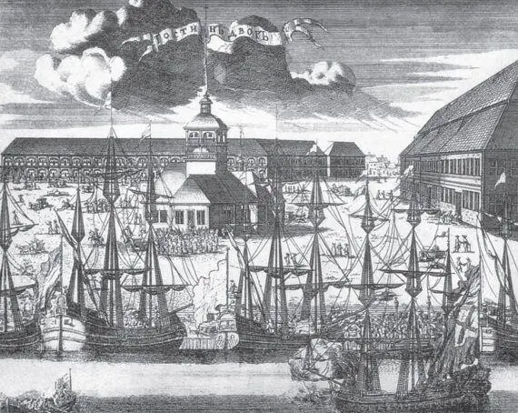 Гостиный двор Клеймо гравюры АФ Зубова Панорама Петербурга 1716 год А - фото 9