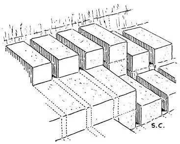Рис 1 Схема на которой изображен способ вырубания блоков из скалы В - фото 2