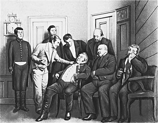 Сцена из спектакля Ревизор Н В Гоголя Малый театр 1883 г Всем - фото 5