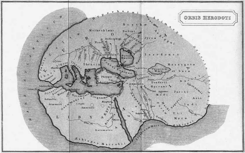Геродотова карта мира во многом основывалась на сведениях из поэмы Аристея - фото 10