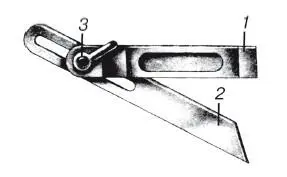 Рис 15 Малка складной угольник 1 колодка 2 линейка 3 зажимной - фото 5