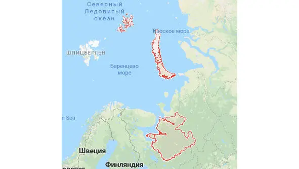 Границы Архангельской области отмечены красным Территория области в XI XV - фото 2