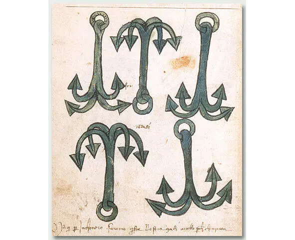 Корабельные якоря 15го века из венецианской летописи моряка Михаила Родосского - фото 1