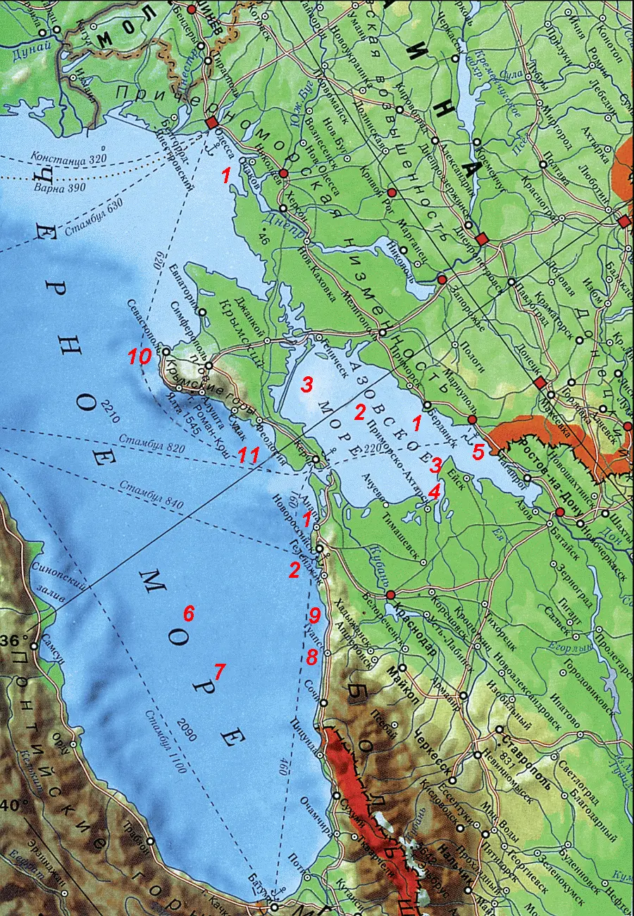 Карта 1 1 бычок 2 барабулька 3 судак морской 4 сазан 5 шемая - фото 462