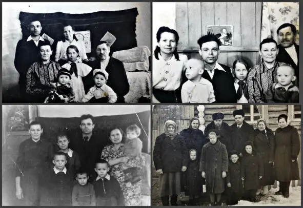 Верхний ряд слева направо отец мама бабушка Татьяна дед Пушкарев и - фото 8