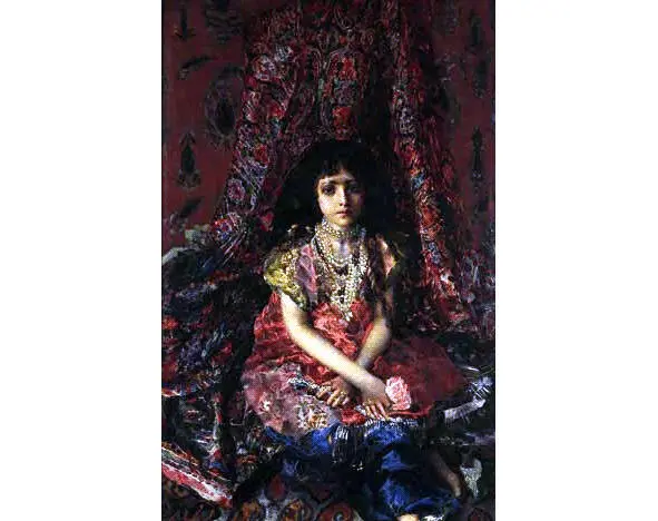 Врубель М А Девочка на фоне персидского ковра 1886 Москва обрывок из - фото 4
