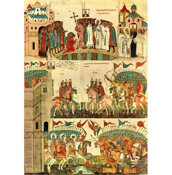 Чудо от иконы Знамение Битва суздальцев с новгородцами XV век - фото 4