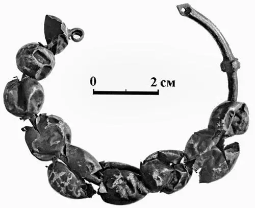 Бронзовое многобусинное височное кольцо Археологические раскопки А Г - фото 14