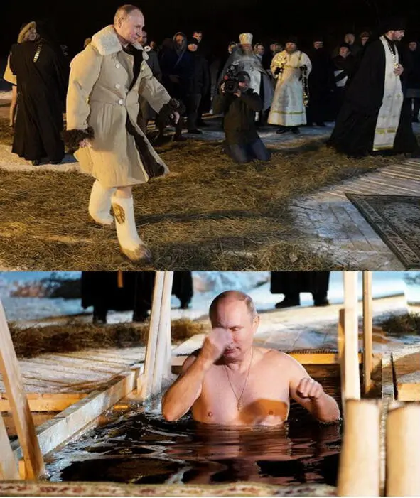 Владимир Путин на Селигере побывал К купели строевым шагом он шагал В - фото 4